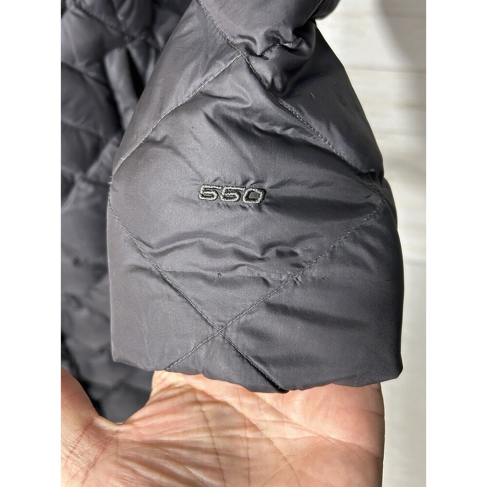 The North Face Womens Jacket Gray LARGE Goose Down Fill Quilted Long Puffer Coat - Picture 4 of 16